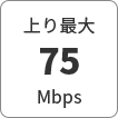 上り最大75Mbps